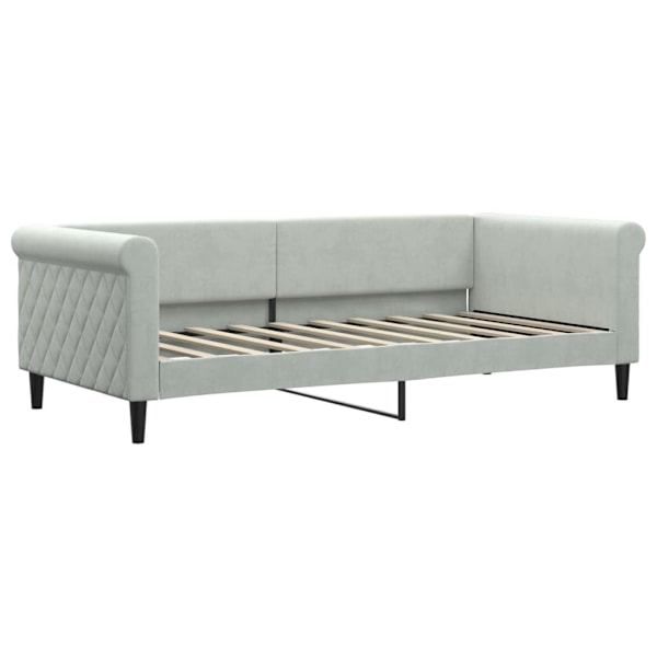 vidaXL Dagbädd utdragbar ljusgrå 90x190 cm sammet Grå