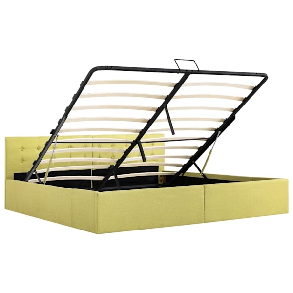 vidaXL Sängram med hydraulisk förvaring limegul tyg 180x200 cm Gul