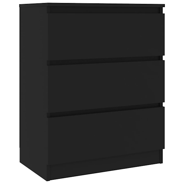 vidaXL Byrå svart 60x35x76 cm konstruerat trä Svart