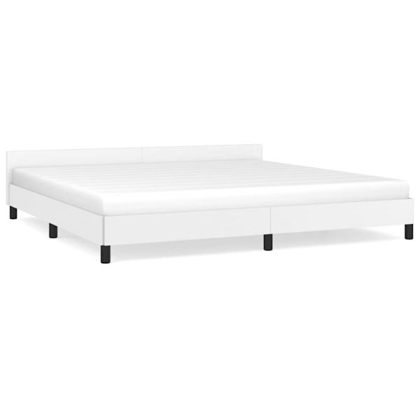 vidaXL Sängram med huvudgavel vit 200x200 cm konstläder Vit