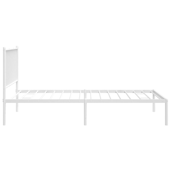 vidaXL Sängram med huvudgavel metall vit 90x190 cm Vit