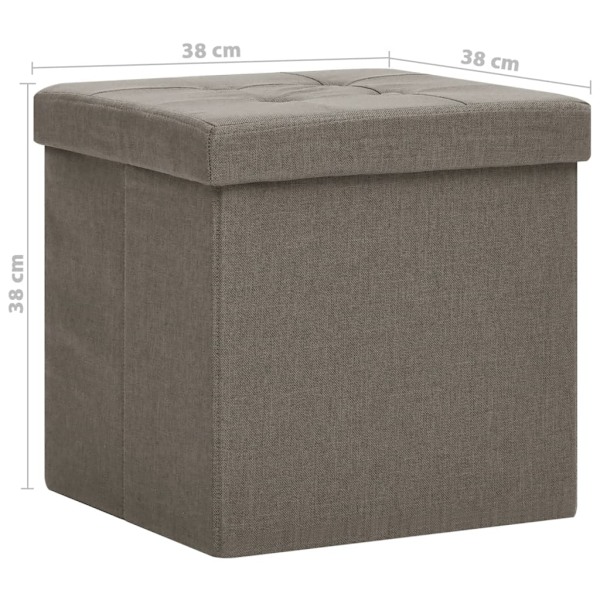 vidaXL Hopfällbar förvaringspall taupe konstlinne Taupe
