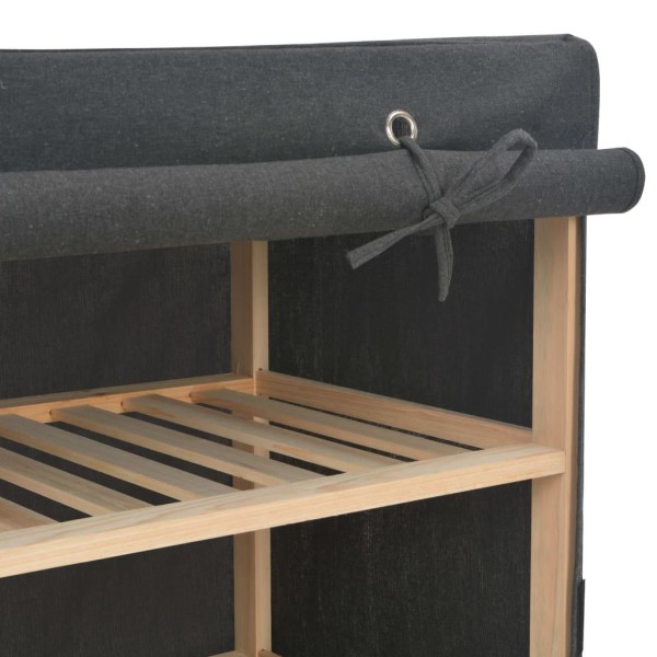 vidaXL Skoförvaring med överdrag grå 79x40x80 cm tyg grå