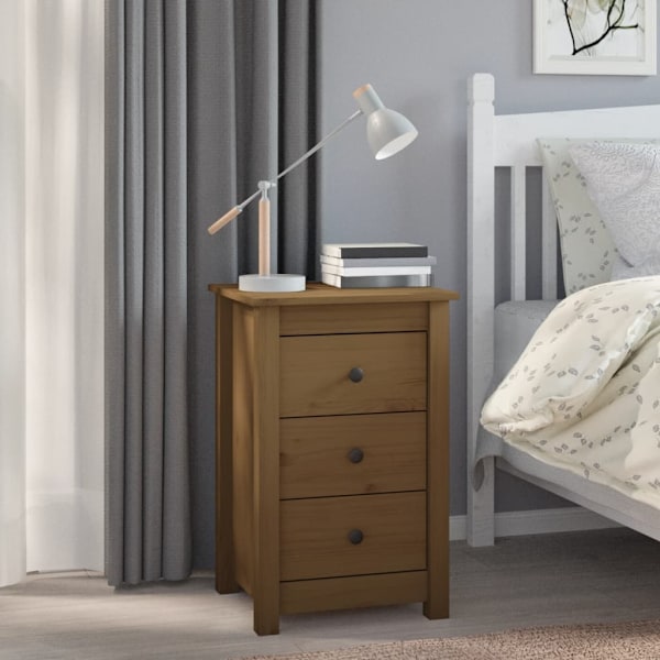 vidaXL Sängbord 2 st honungsbrun 40x35x61,5 cm massiv furu Brun