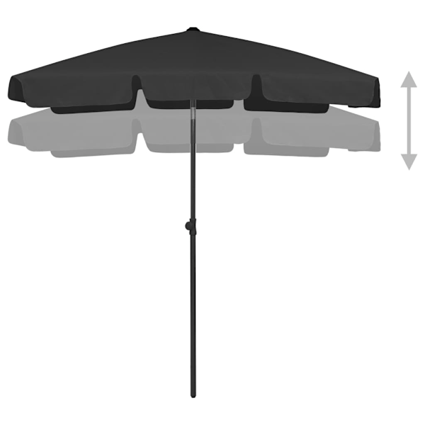 vidaXL Strandparasoll svart 180x120 cm Svart