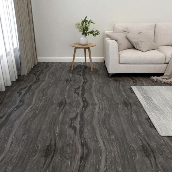 vidaXL Självhäftande golvplankor 55 st PVC 5,11 m² mörkgrå grå