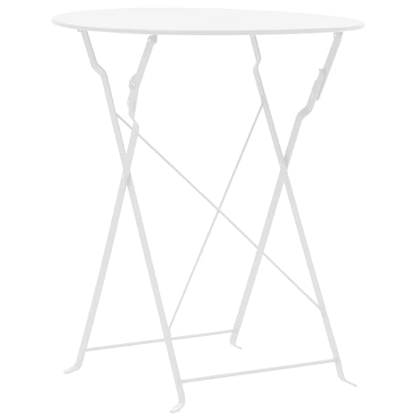 vidaXL Caféset 3 delar stål vit Vit