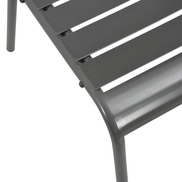 vidaXL Utestolar 4 st ribbad design stål mörkgrå grå