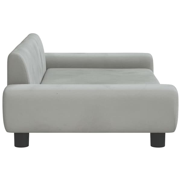 vidaXL Hundbädd ljusgrå 100x54x33 cm sammet Grå