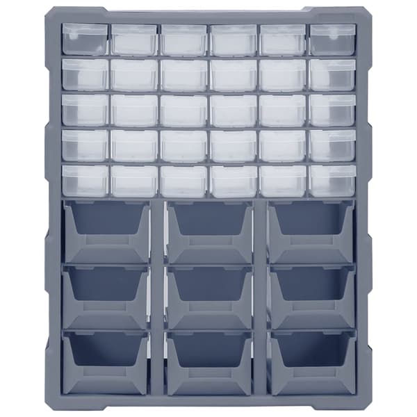 vidaXL Sortimentskåp med 39 lådor 38x16x47 cm grå