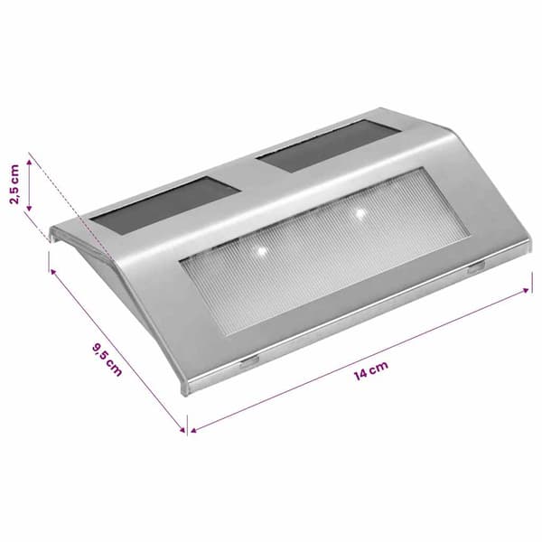 vidaXL Vägglampa solcell 4-pack Silver