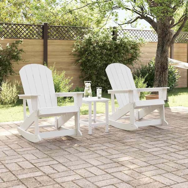 vidaXL Adirondack Gungstolar 2 pcs Vit HDPE Vit