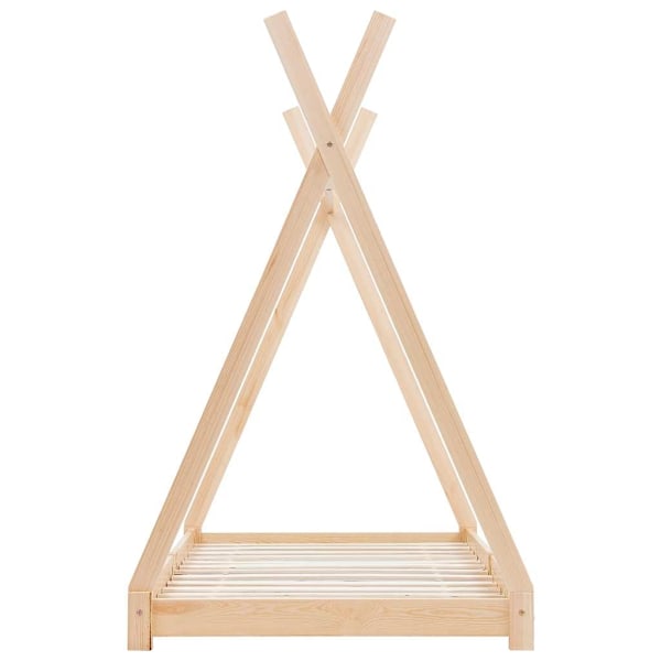 vidaXL Barnsäng massiv furu 70x140 cm Brun