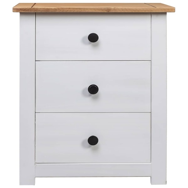 vidaXL Sängbord vit 46x40x57 cm furu panama Vit