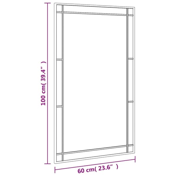 vidaXL Väggspegel svart 60x100 cm rektangulär järn art