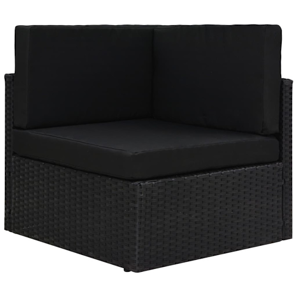 vidaXL Modulsoffa 2-sits konstrotting svart Svart