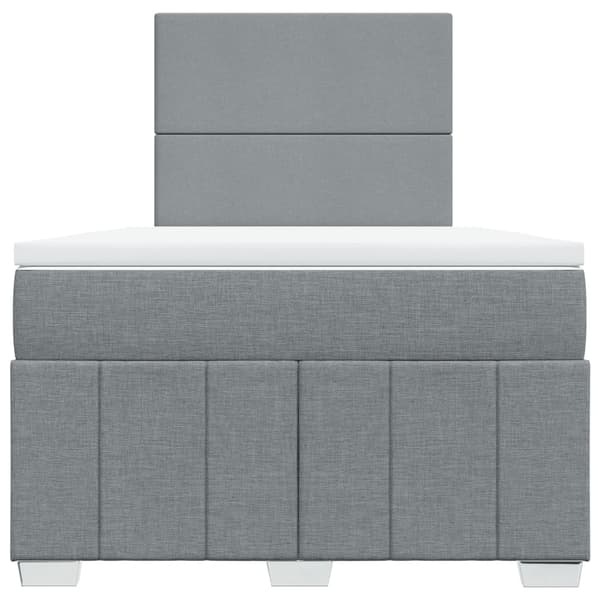 vidaXL Ramsäng med madrass ljusgrå 120x190 cm tyg Grå