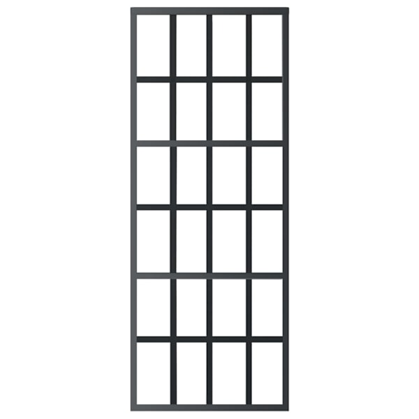vidaXL Skjutdörr ESG-glas och aluminium 76x205 cm svart Svart