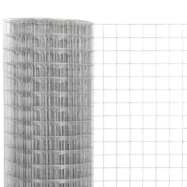 vidaXL Hönsnät galvaniserat stål 25x1,5 m silver Silver