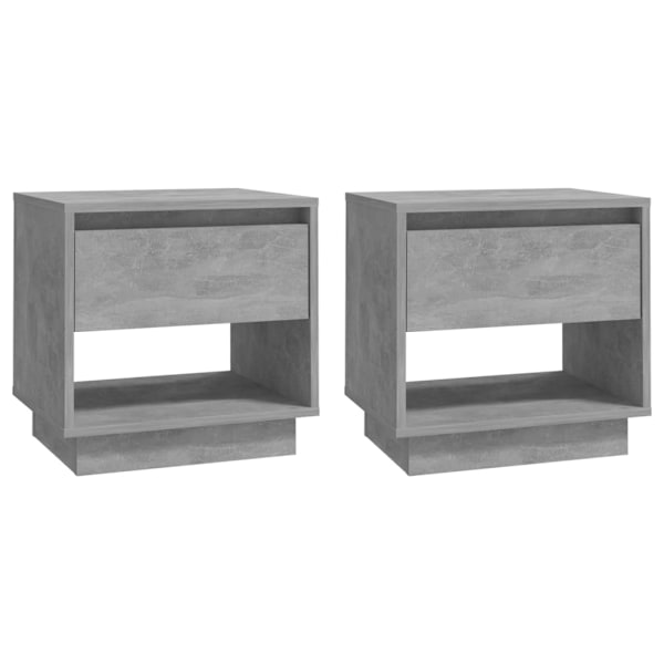 vidaXL Sängbord betonggrå 2 st 45x34x44 cm konstruerat trä grå