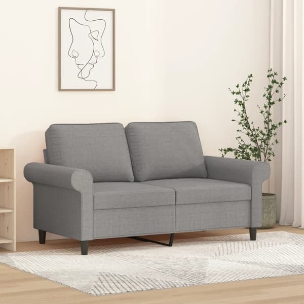 vidaXL 2-sitssoffa ljusgrå 120 cm tyg Grå