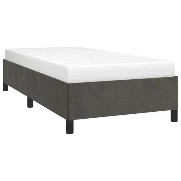 vidaXL Sängram utan madrass mörkgrå 90x190 cm sammet Grå
