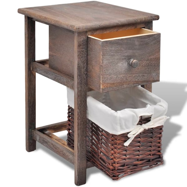vidaXL Shabby Chic nattduksbord trä bruna 2 st Brun