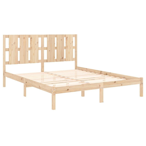 vidaXL Sängram massiv furu 160x200 cm Brun