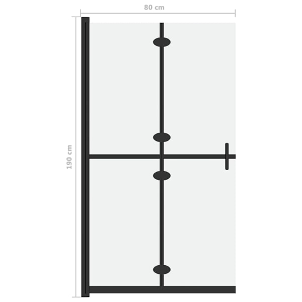 vidaXL Vikbar duschvägg med frostat ESG-glas 80x190 cm Transparent