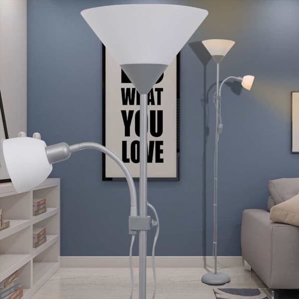 vidaXL Golvlampa Grå grå