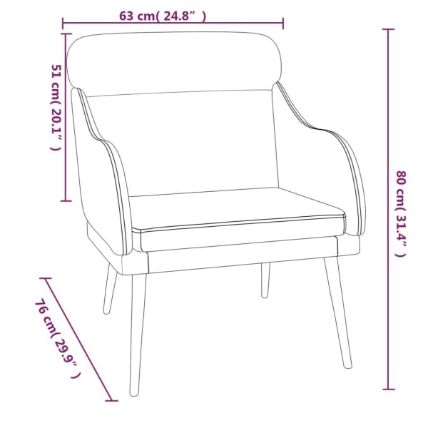 vidaXL Fåtölj gul 63x76x80 cm sammet Gul