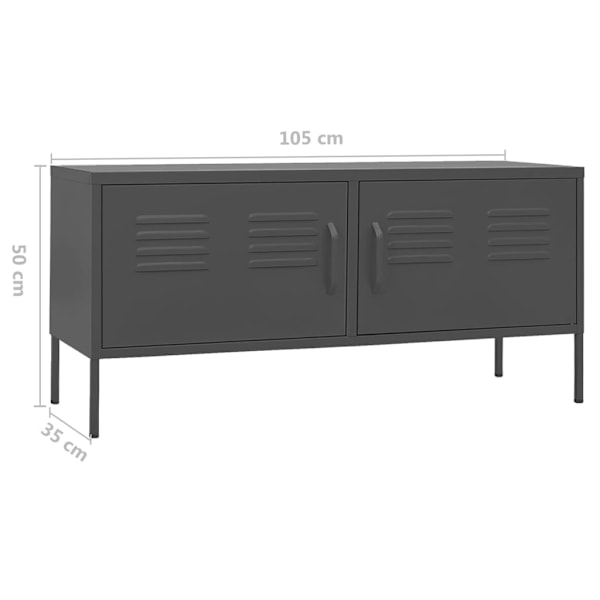 vidaXL Tv-bänk antracit 105x35x50 cm stål Antracit