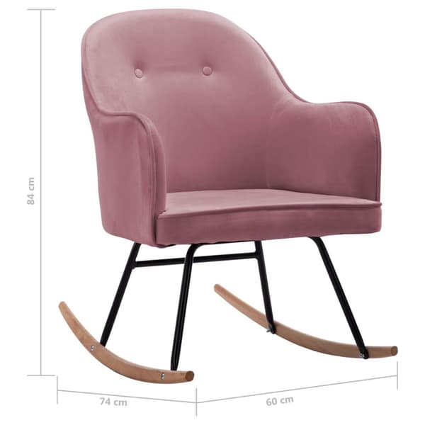 vidaXL Gungstol rosa sammet Rosa