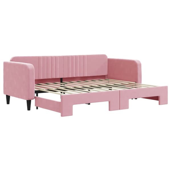 vidaXL Dagbädd utdragbar rosa 80x200 cm sammet Rosa