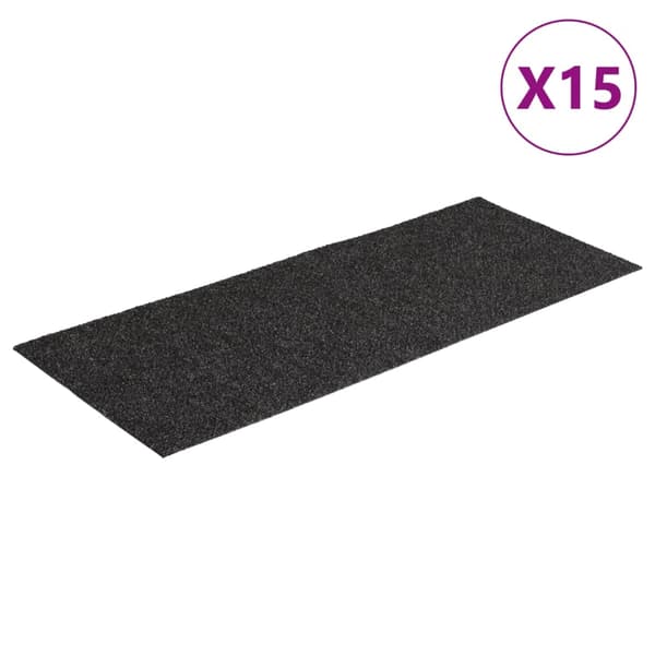 vidaXL Trappmattor självhäftande 15 st 60x25 cm antracit rektangulära grå