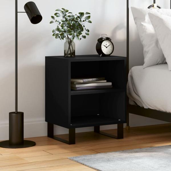 vidaXL Sängbord svart 40x30x50 cm konstruerat trä Svart