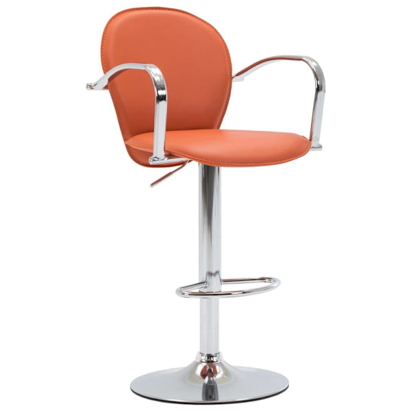 vidaXL Barstolar med armstöd 2 st orange konstläder Orange