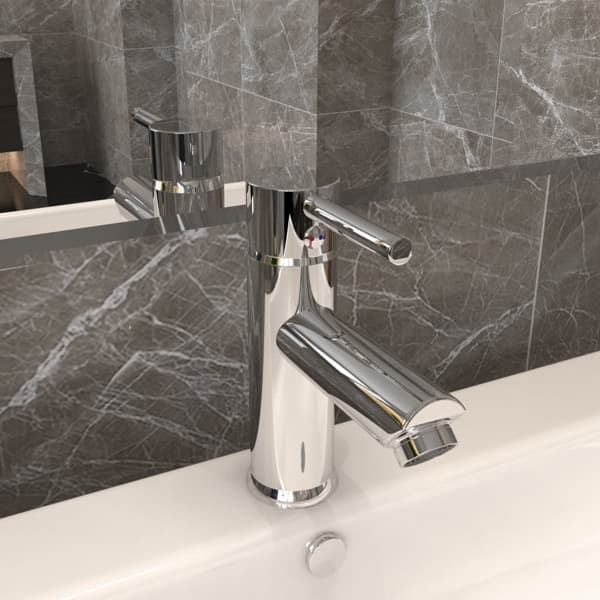 vidaXL Badrumsblandare kromad finish 130x176 mm Silver