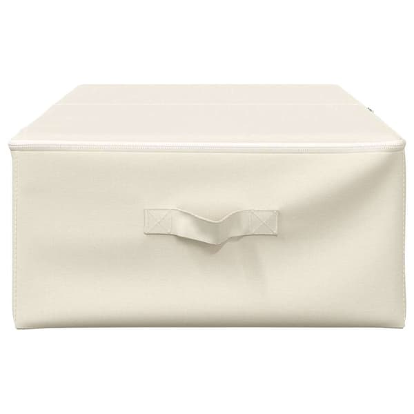 vidaXL Förvaringslåda tyg 70x40x18 cm gräddvit Creme