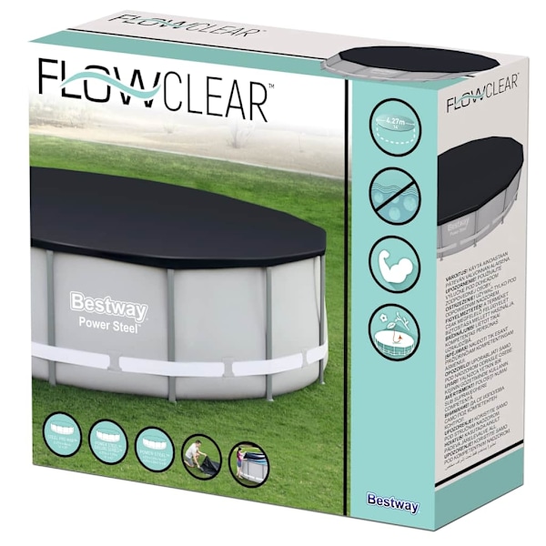 Bestway Poolöverdrag Flowclear 427 cm Antracit