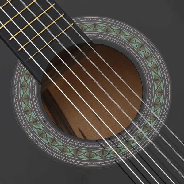 vidaXL Gitarr för nybörjare och barn klassisk svart 3/4 36" Svart