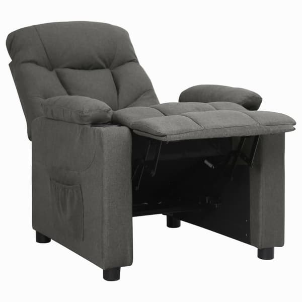 vidaXL Reclinerfåtölj mörkgrå tyg grå