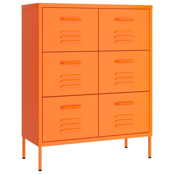 vidaXL Byrå orange 80x35x101,5 cm stål Orange