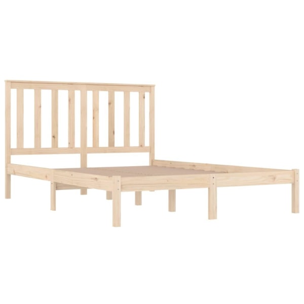 vidaXL Sängram massiv furu 150x200 cm Brun
