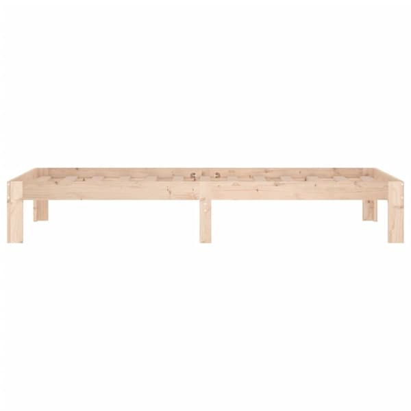 vidaXL Sängram massivt trä 75x190 cm Brun