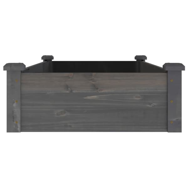 vidaXL Odlingslåda med foder grå 120x60x25 cm massivt granträ Grå