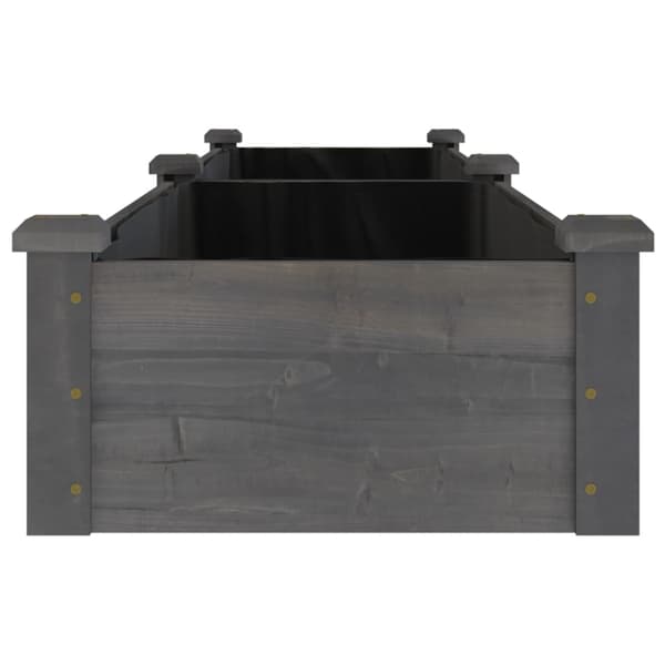 vidaXL Odlingslåda med foder grå 240x45x25 cm massivt granträ Grå