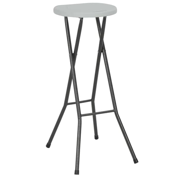 vidaXL Hopfällbara barstolar 2 st HDPE och stål vit Vit