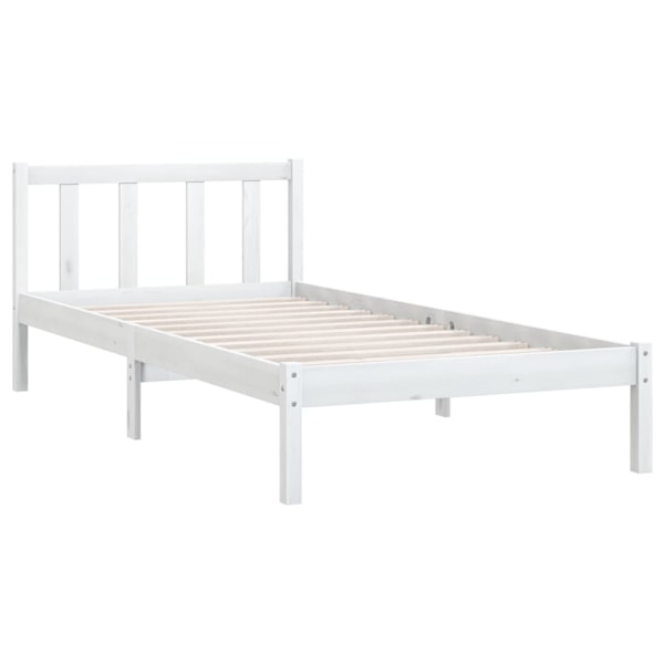 vidaXL Sängram vit massiv furu 90x200 cm Vit