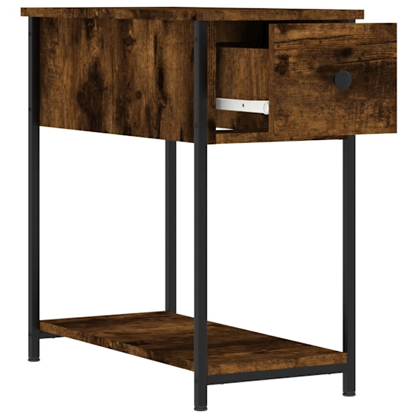 vidaXL Sängbord rökfärgad ek 30x60x60 cm konstruerat trä Brun